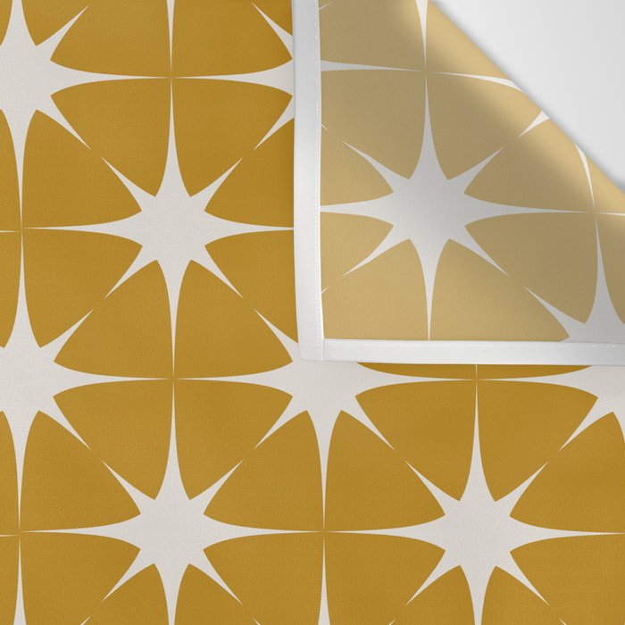 Mustard Yellow Midcentury Modern Atomic Starburst Wall Tapestry Gallery Image 3
