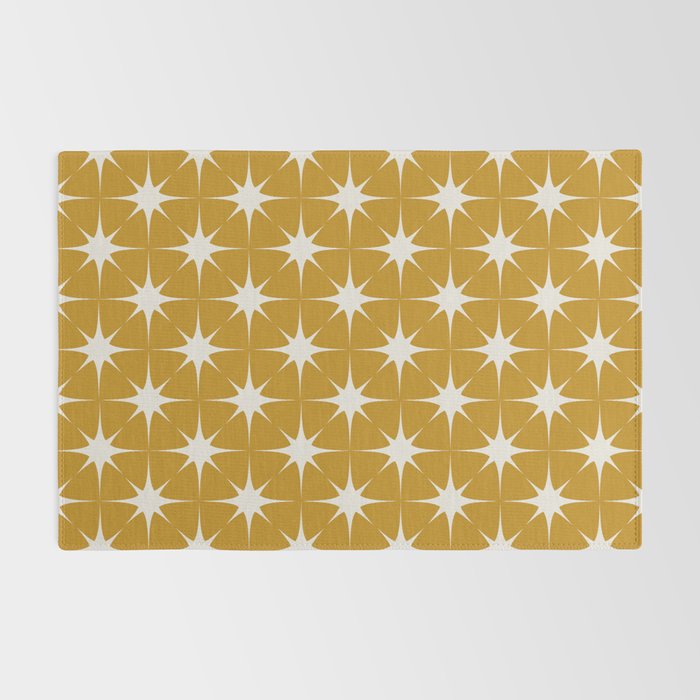 Mustard Yellow Midcentury Modern Atomic Starburst Rug Gallery Image 2