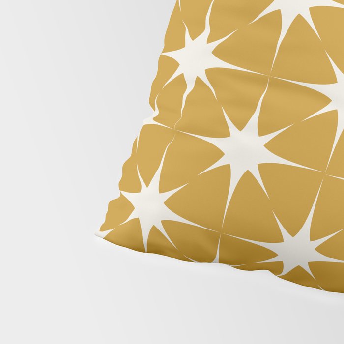 Mustard Yellow Midcentury Modern Atomic Starburst Pillow Sham Gallery Image 4