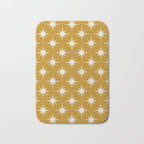 Mustard Yellow Midcentury Modern Atomic Starburst Bath Mat Gallery Image 1