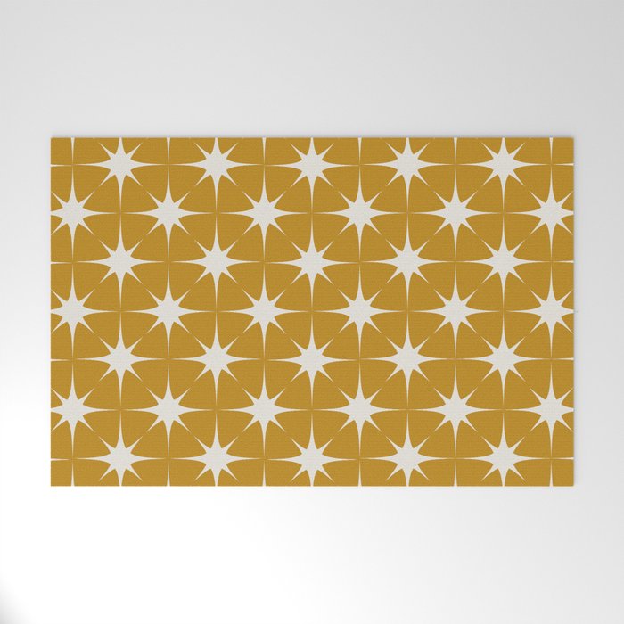 Mustard Yellow Midcentury Modern Atomic Starburst Welcome Mat Gallery Image 1