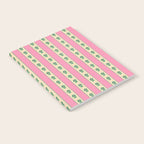 Cottage Stripes and Flowers Pattern in Pink and Green Notebook Gallery Image 2