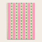Cottage Stripes and Flowers Pattern in Pink and Green Notebook Gallery Image 4