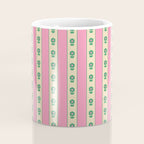 Cottage Stripes and Flowers Pattern in Pink and Green Coffee Mug Gallery Image 4