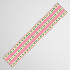 Cottage Stripes and Flowers Pattern in Pink and Green Table Runner Gallery Image 3