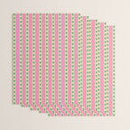 Cottage Stripes and Flowers Pattern in Pink and Green Wrapping Paper Gallery Image 3