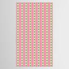 Cottage Stripes and Flowers Pattern in Pink and Green Tablecloth Gallery Image 2