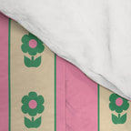 Cottage Stripes and Flowers Pattern in Pink and Green Comforter Gallery Image 4