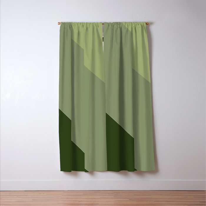 Pine Moss Sage Diagonal  Window Curtain Gallery Image 3