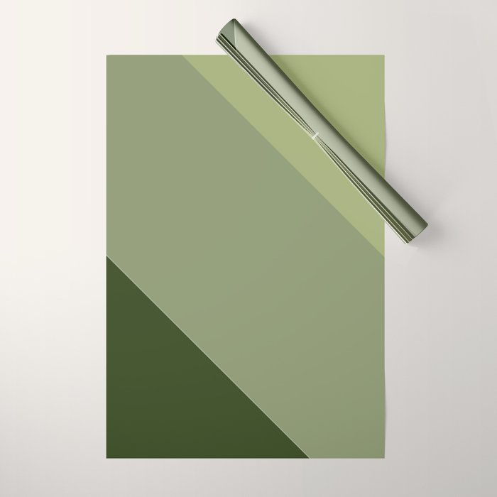 Pine Moss Sage Diagonal  Wrapping Paper Gallery Image 1