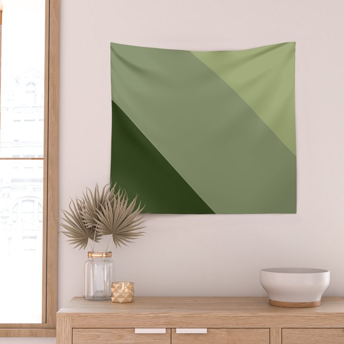 Pine Moss Sage Diagonal  Wall Tapestry Gallery Image 2