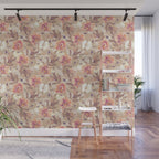 Tropical flowers autumn field Wall Mural Gallery Image 1