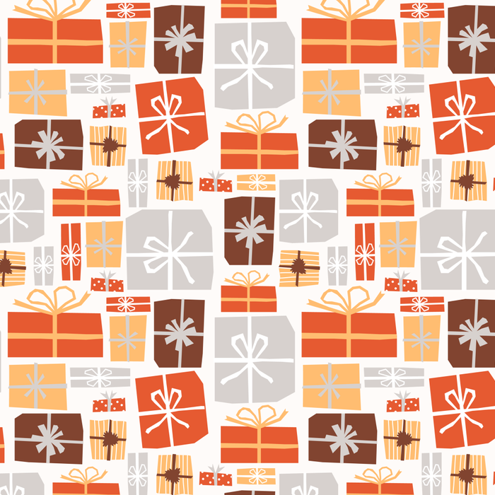 Christmas presents gray and orange pattern Coffee Mug Gallery Image 2