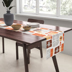 Christmas presents gray and orange pattern Table Runner Gallery Image 2