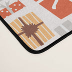 Christmas presents gray and orange pattern Desk Mat Gallery Image 4