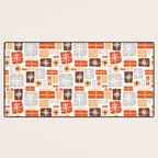Christmas presents gray and orange pattern Desk Mat Gallery Image 3