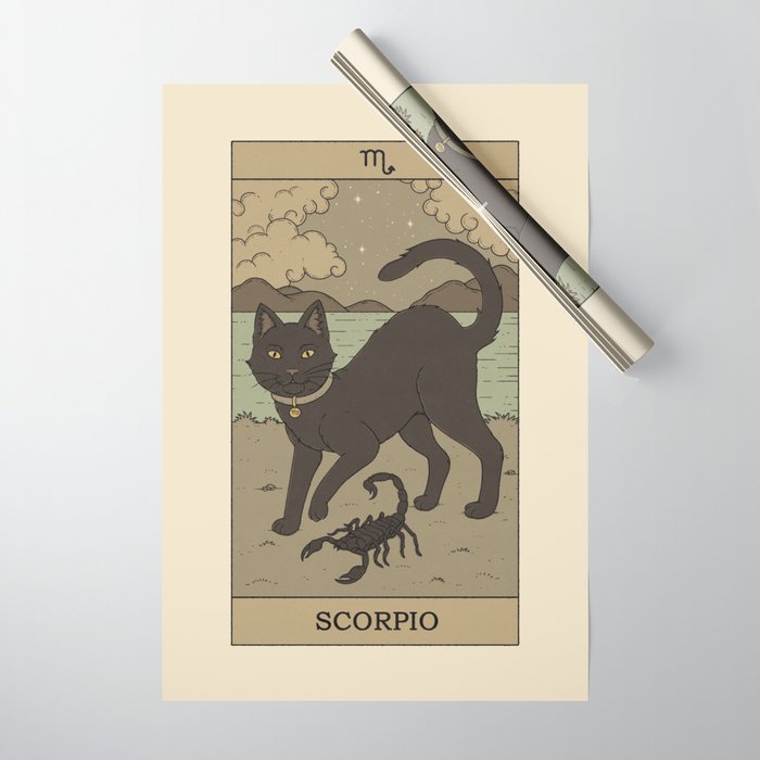 Scorpio Cat Wrapping Paper Gallery Image 1