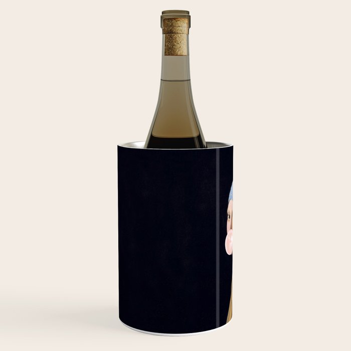 Girl with Pearl Earing Blowing Gum Wine Chiller Gallery Image 2