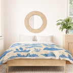 Abstract blue nature landscape doodle pattern Duvet Cover Gallery Image 3