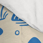 Abstract blue nature landscape doodle pattern Comforter Gallery Image 4