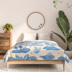 Abstract blue nature landscape doodle pattern Comforter Gallery Image 3