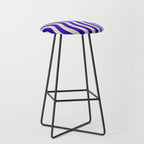 Wobbly Pop Stripes Pattern in Cobalt Blue and Beige Stool Gallery Image 1