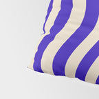 Wobbly Pop Stripes Pattern in Cobalt Blue and Beige Pillow Sham Gallery Image 4