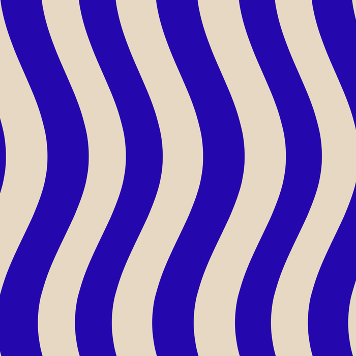 Wobbly Pop Stripes Pattern in Cobalt Blue and Beige Coffee Mug Gallery Image 2