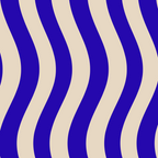 Wobbly Pop Stripes Pattern in Cobalt Blue and Beige Coffee Mug Gallery Image 2