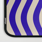 Wobbly Pop Stripes Pattern in Cobalt Blue and Beige Laptop Sleeve Gallery Image 3