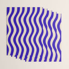 Wobbly Pop Stripes Pattern in Cobalt Blue and Beige Wrapping Paper Gallery Image 3