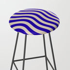 Wobbly Pop Stripes Pattern in Cobalt Blue and Beige Stool Gallery Image 2