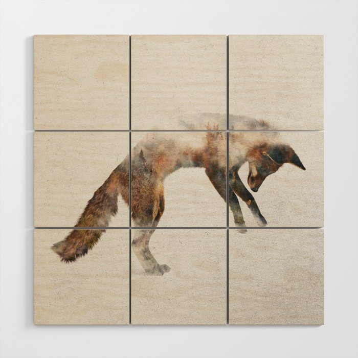 Jumping Fox Wood Wall Art Gallery Image 1