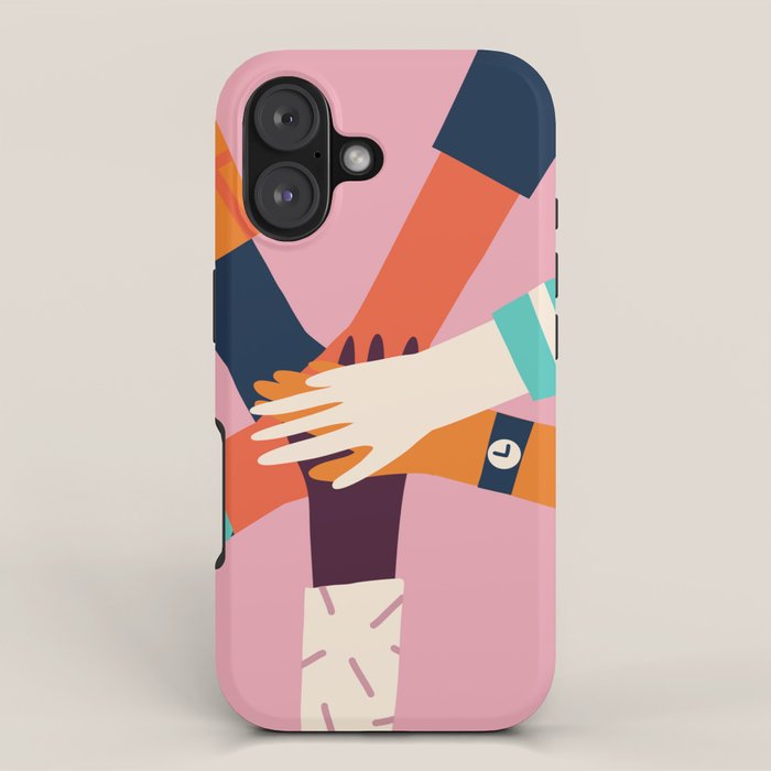 Holding hands circle iPhone Case Gallery Image 1