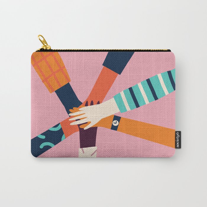 Holding hands circle Carry All Pouch Gallery Image 1