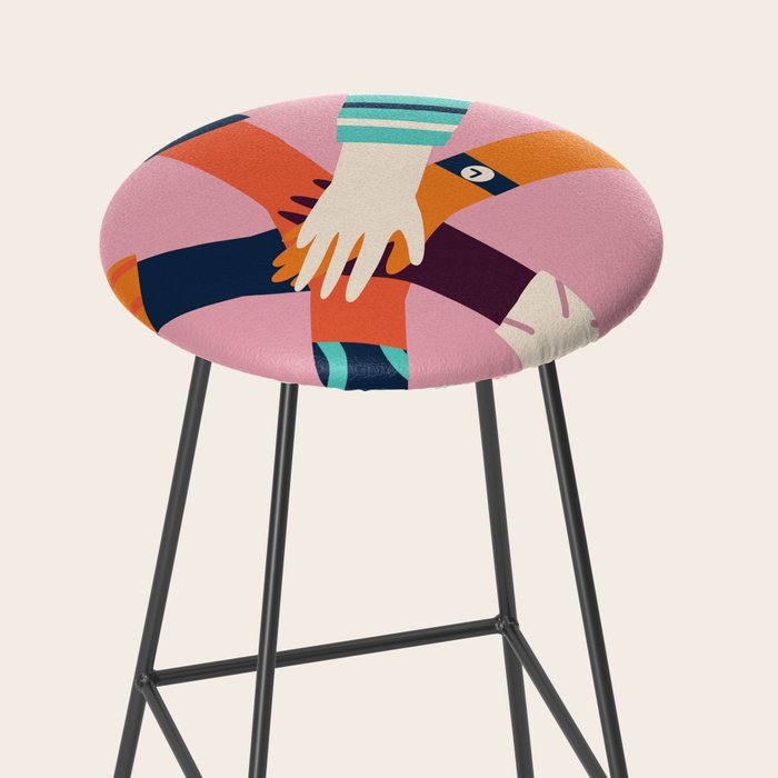 Holding hands circle Stool Gallery Image 2