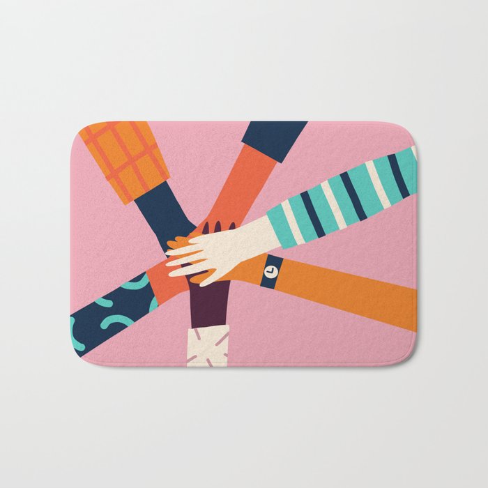 Holding hands circle Bath Mat Gallery Image 1