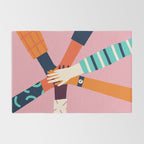 Holding hands circle Rug Gallery Image 2