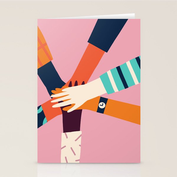 Holding hands circle Stationery Card Gallery Image 2