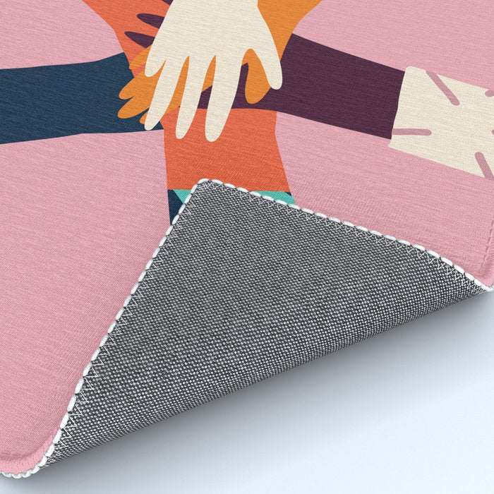 Holding hands circle Rug Gallery Image 4