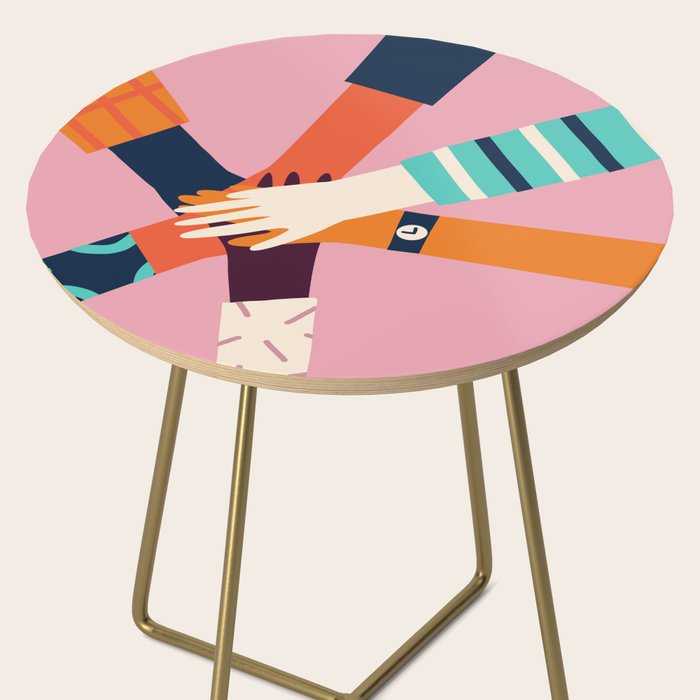 Holding hands circle Side Table Gallery Image 2