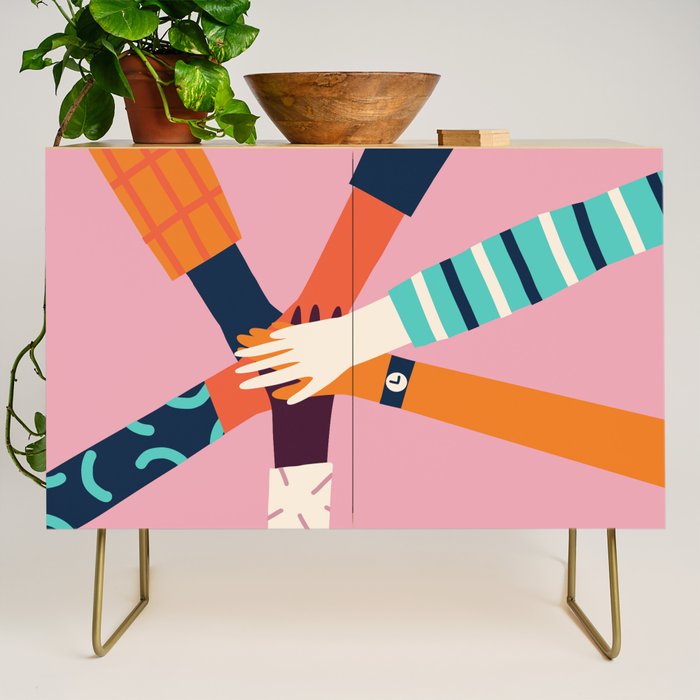 Holding hands circle Credenza Gallery Image 1
