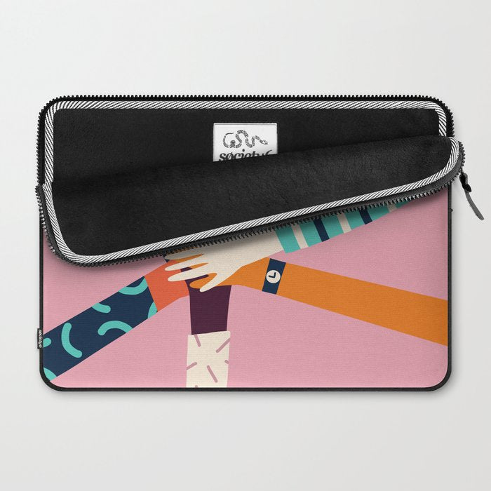 Holding hands circle Laptop Sleeve Gallery Image 2