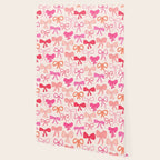 Ribbons and bows sweet coquette style hand drawn pattern Wallpaper Gallery Image 2