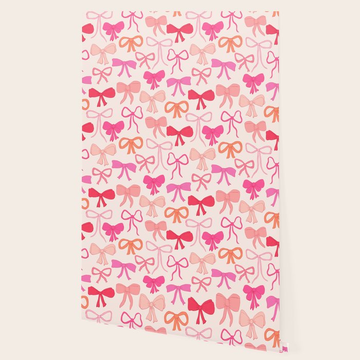 Ribbons and bows sweet coquette style hand drawn pattern Wallpaper Gallery Image 2