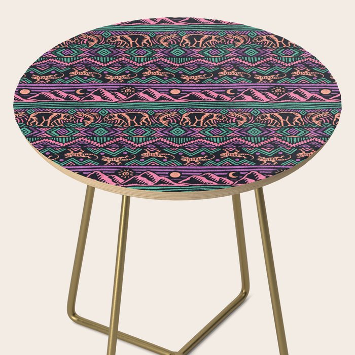Mangatsika Mountain Stripe - Peach, Teal, Purple Side Table Gallery Image 2