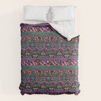 Mangatsika Mountain Stripe - Peach, Teal, Purple Comforter Gallery Image 6