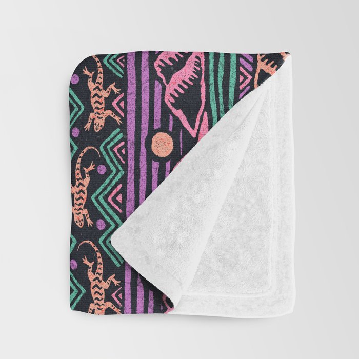 Mangatsika Mountain Stripe - Peach, Teal, Purple Throw Blanket Gallery Image 3