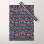 Mangatsika Mountain Stripe - Peach, Teal, Purple Wrapping Paper Gallery Image 1