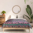Mangatsika Mountain Stripe - Peach, Teal, Purple Comforter Gallery Image 3